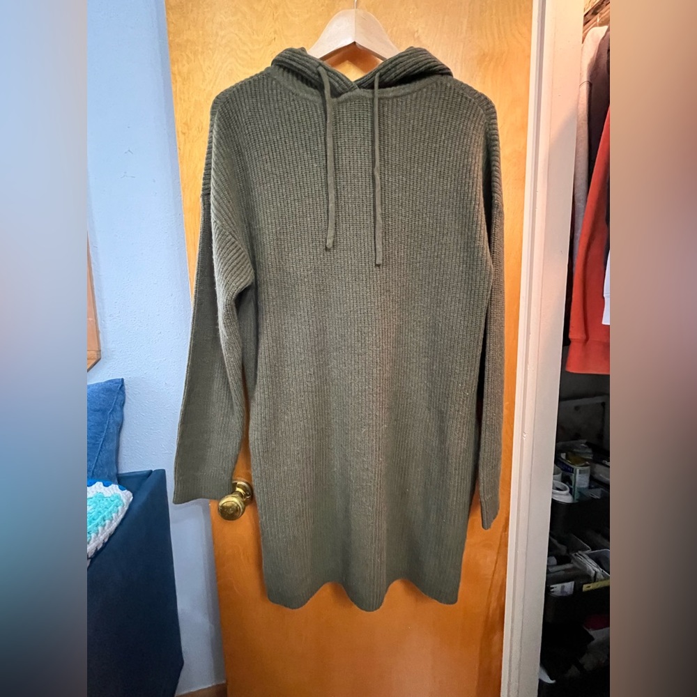 Toad & Co green sweater dress hoodie XL